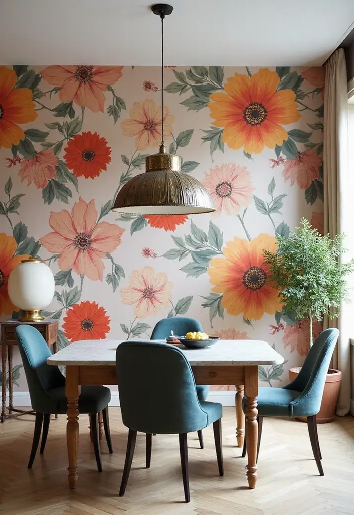 14 Luxury Wallpaper Trends That’ll Make Your Home Feel Like a Palace (You’ll Want #5!) - 2. Bold Floral Prints
