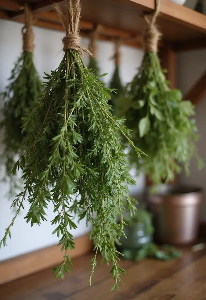 20 Fresh Herb Garden Ideas That Will Elevate Your Cooking (And Your Mood!) - 20. DIY Herb Drying Rack
