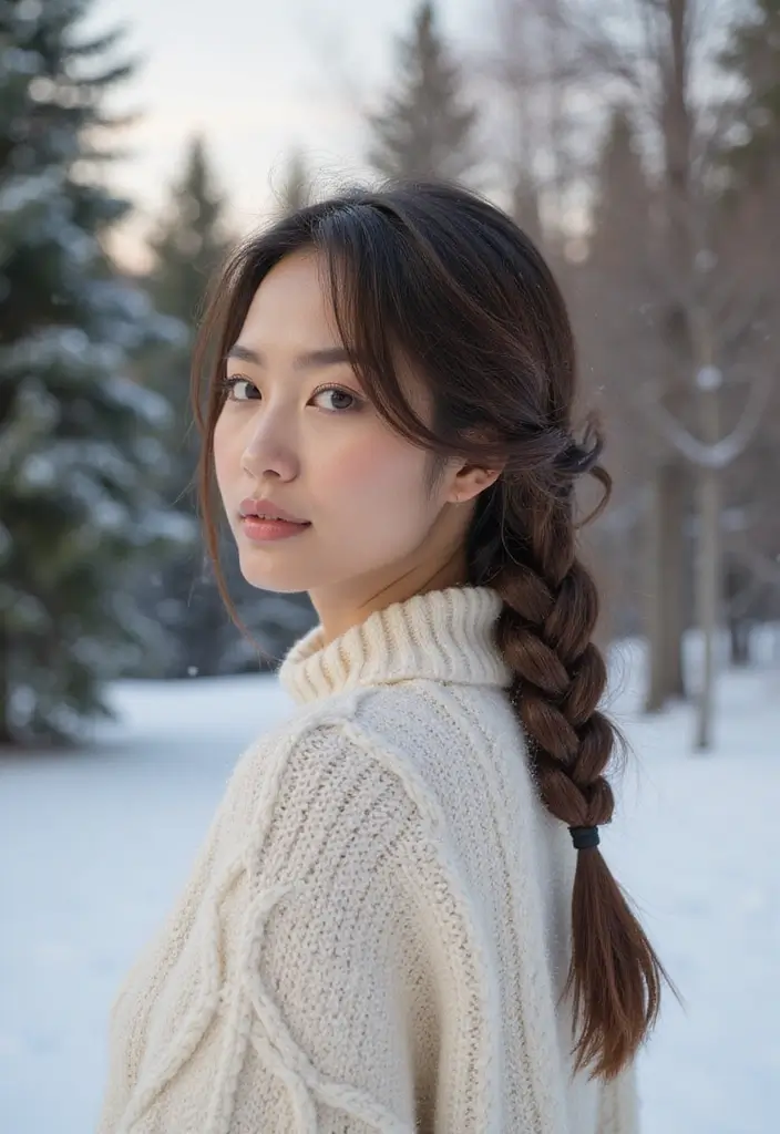 18 Cozy Braid Looks for Winter That Are Effortlessly Gorgeous! - 1. The Classic Side Braid
