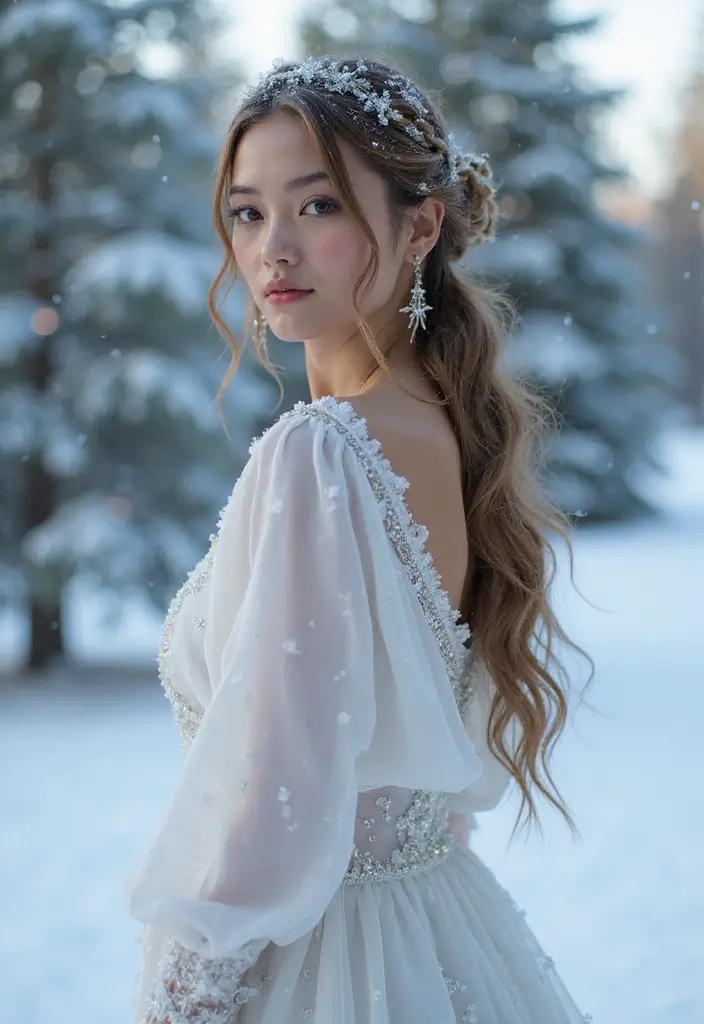18 Cozy Braid Looks for Winter That Are Effortlessly Gorgeous! - 14. Snowy Halo Braid