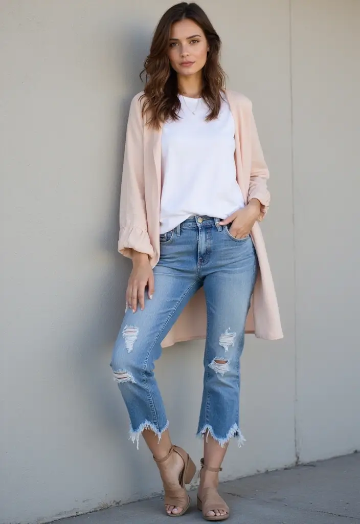 20 Casual Jeans for Seniors That Are Perfect for Any Day (You’ll Want #7!) - 19. Frayed Hem Jeans