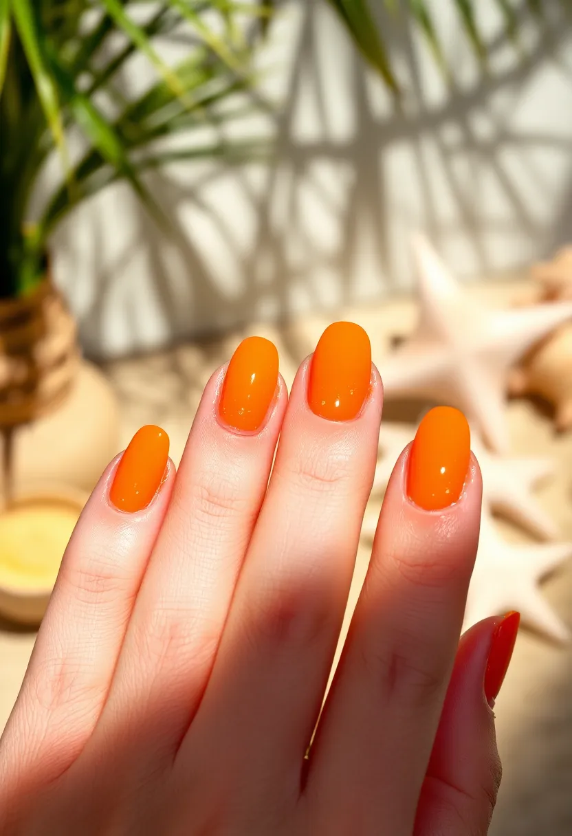 30 Nail Color Ideas That Are Perfect for Every Season (You’ll Love #22!) - 12. Sunset Orange