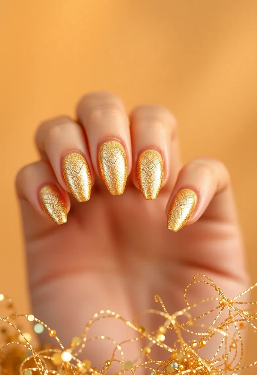 30 Nail Color Ideas That Are Perfect for Every Season (You’ll Love #22!) - 21. Shimmering Gold
