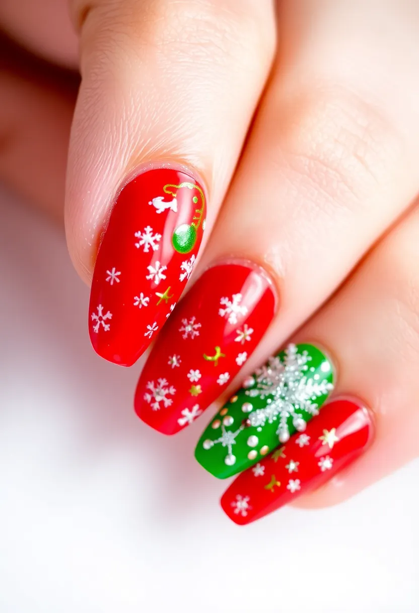 30 Nail Color Ideas That Are Perfect for Every Season (You’ll Love #22!) - 30. Festive Red and Green