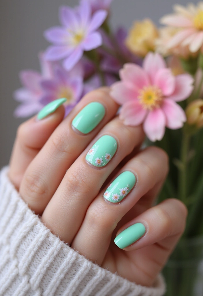30 Nail Color Ideas That Are Perfect for Every Season (You’ll Love #22!) - 9. Bright Mint Green