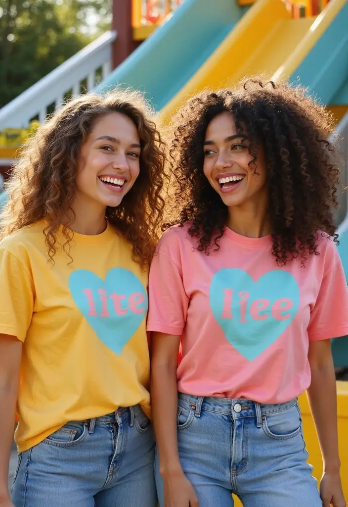 20 Trendy Casual Outfits for Couples That Will Turn Heads Everywhere You Go! - 6. Fun Graphic Tees